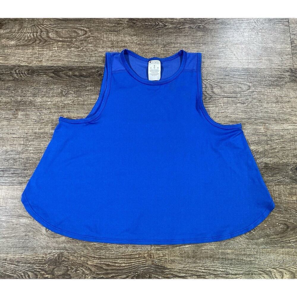 CHAMPION Women’s Drapey Mesh Loose Sleeveless Active Wear Tank Top Royal S